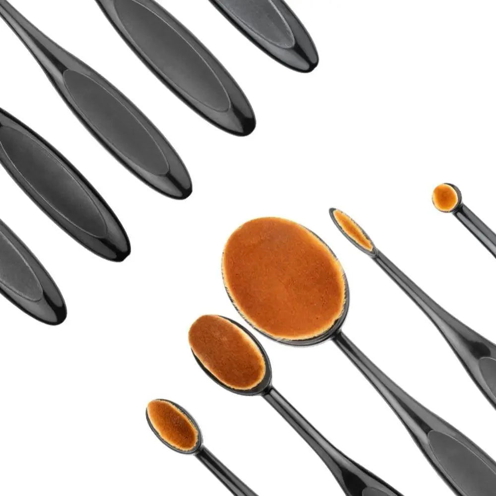 Incredible 5Pcs Oval Makeup Brushes Portable Toothbrush Oval Nylon Hair Cosmetic Makeup Blush Face Foundation Blending Brush Makeup Tool