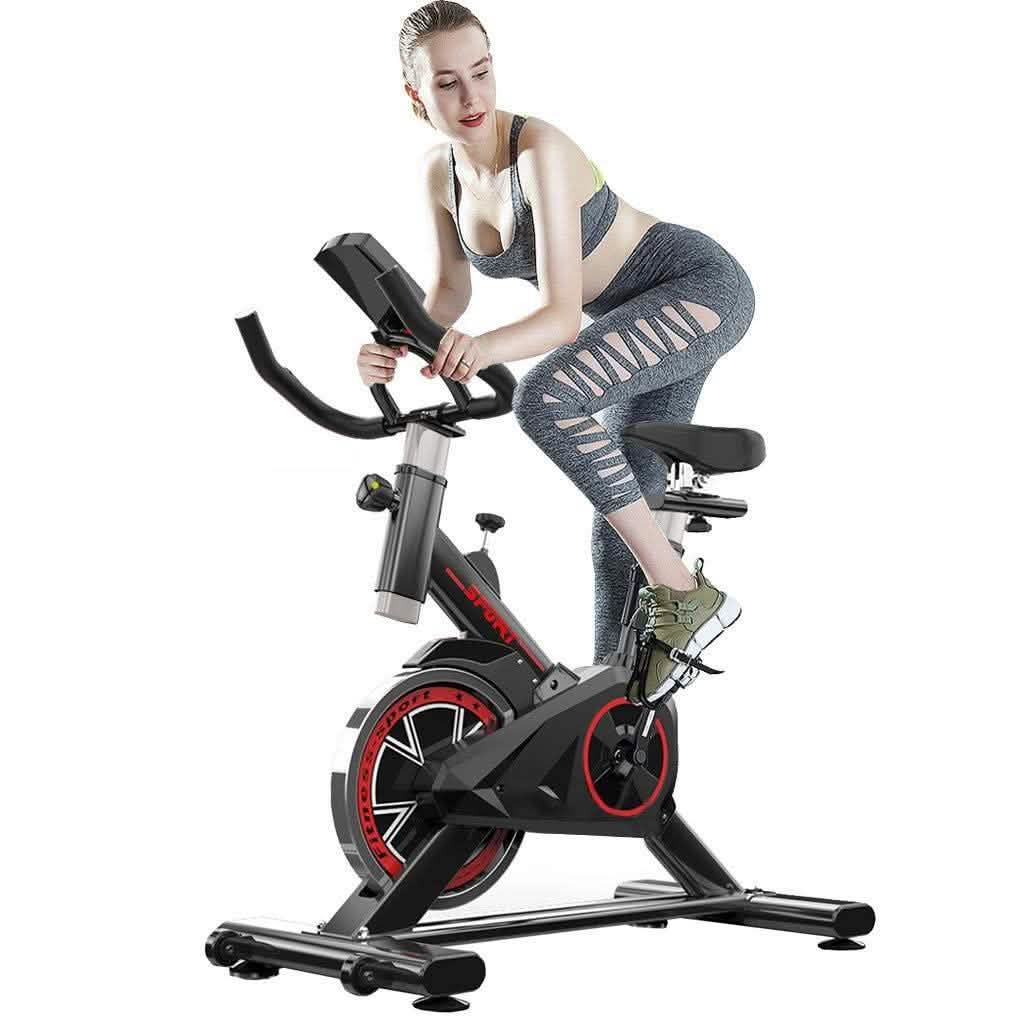 Indoor Cycling Stationary Bike Belt Drive with LCD Monitor