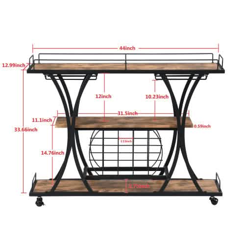 Industrial Bar Cart Kitchen Bar Service Cart