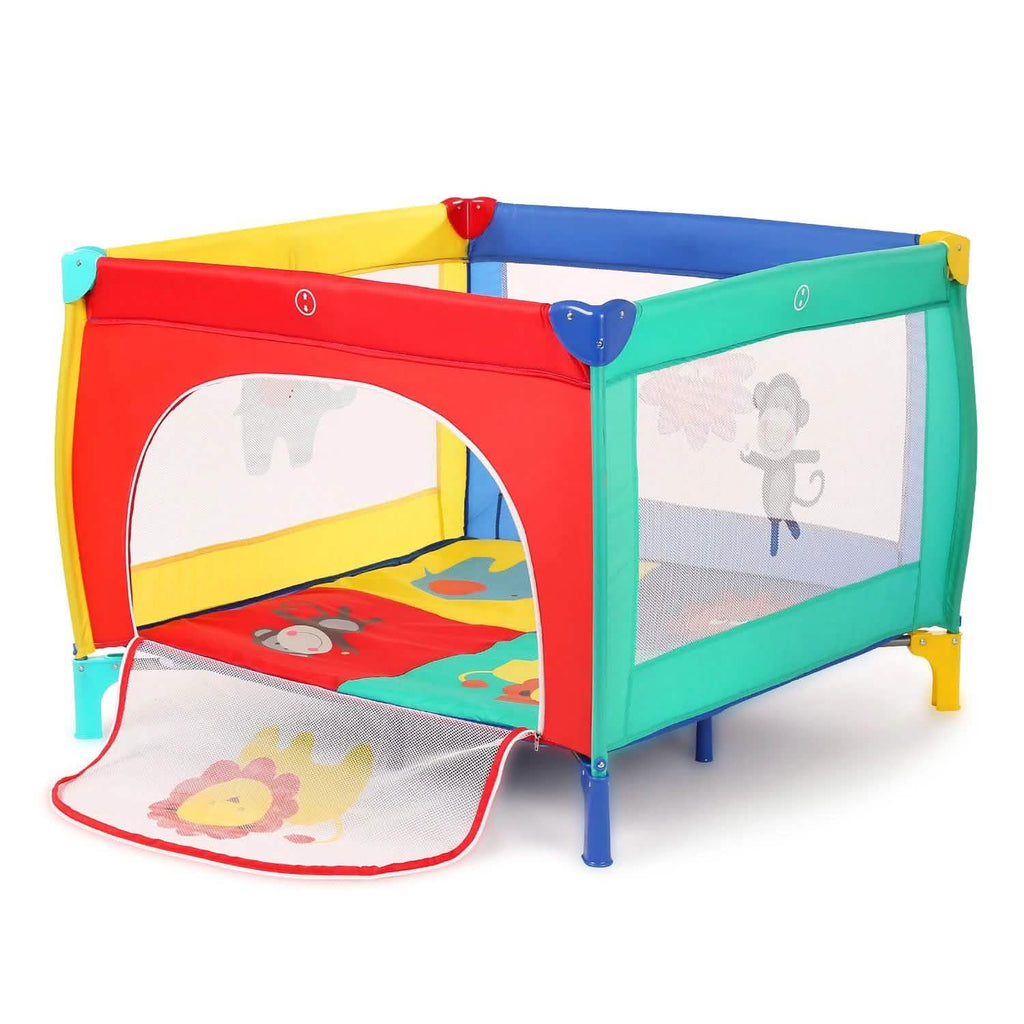 Infant Toddler Foldable Playpen Playard Mattress Safety Rail Fence