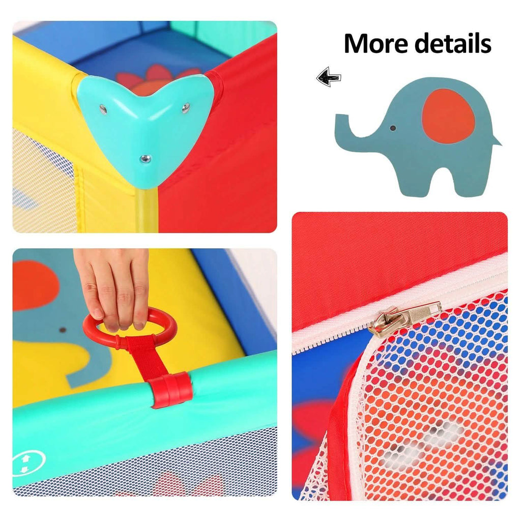 Infant Toddler Foldable Playpen Playard Mattress Safety Rail Fence