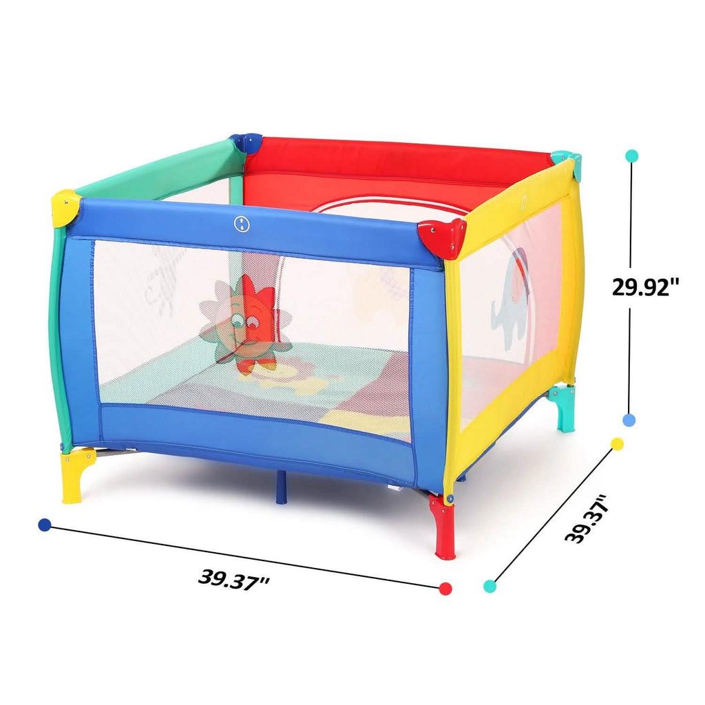 Infant Toddler Foldable Playpen Playard Mattress Safety Rail Fence