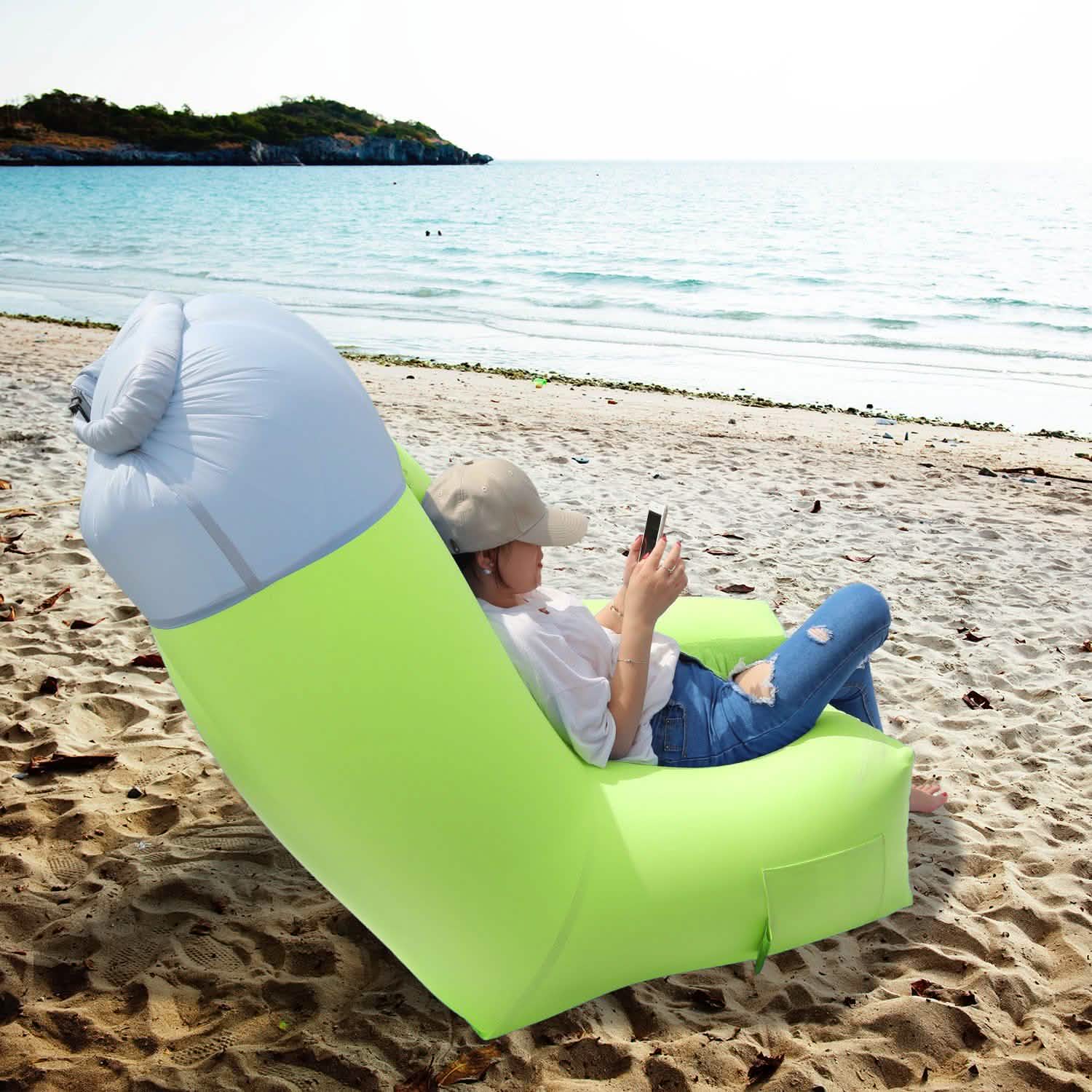 Inflatable Lounger Air Sofa Chair Couch with Portable Organizing Bag