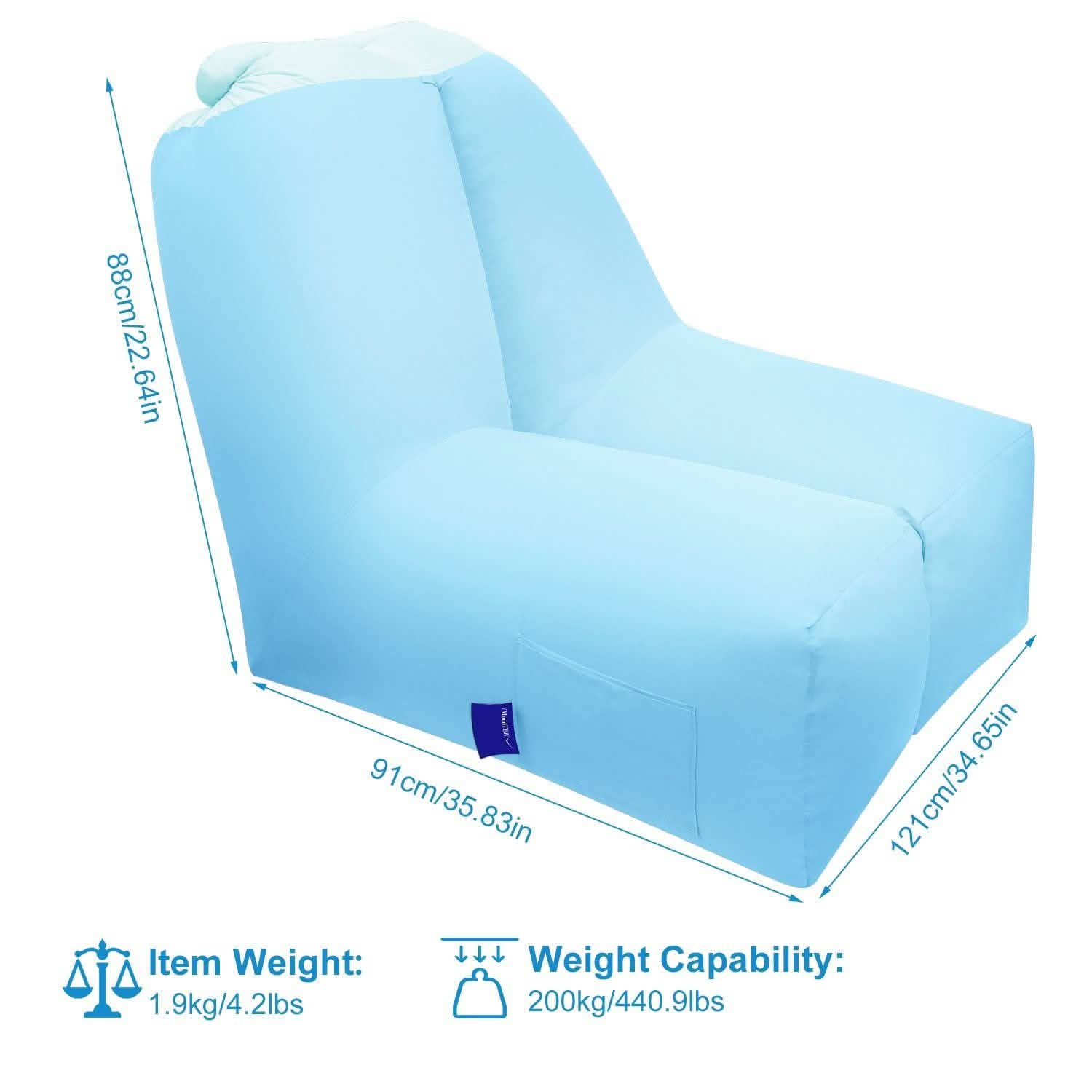 Inflatable Lounger Air Sofa Chair Couch with Portable Organizing Bag