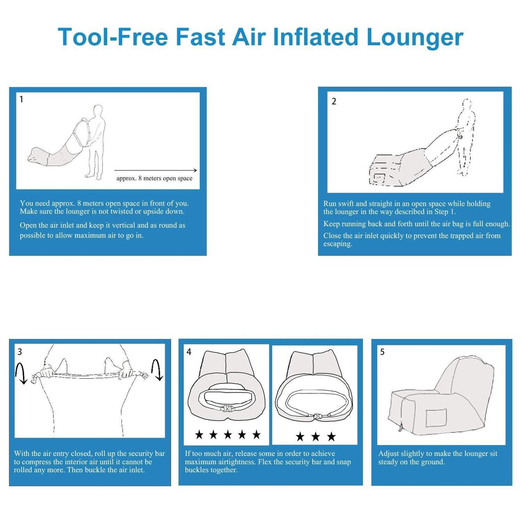 Inflatable Lounger Air Sofa Chair Couch with Portable Organizing Bag