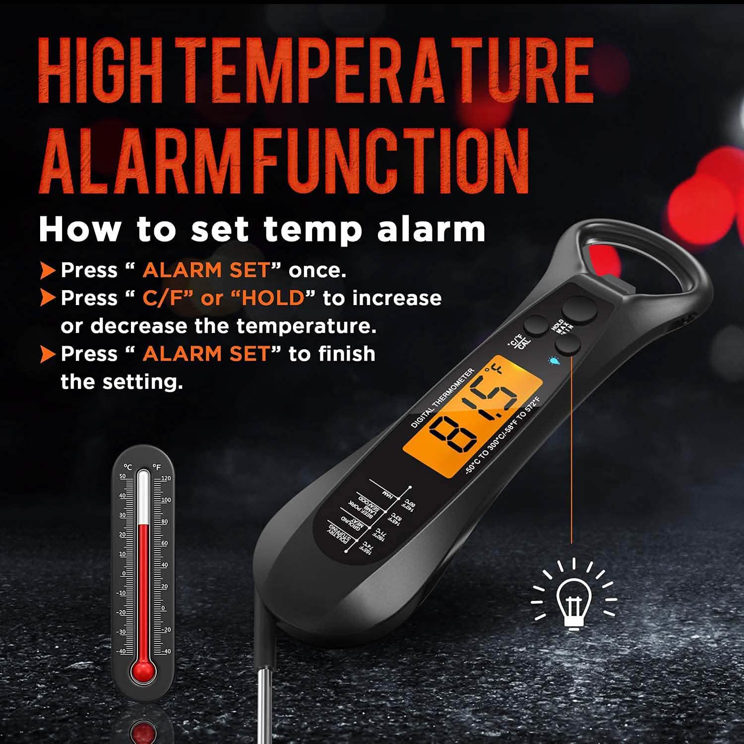 Instant Read Meat Thermometer for Cooking