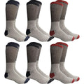 Insulated Thermal Cotton Cold Weather Crew Socks for Men or Women -6_Pack-Women