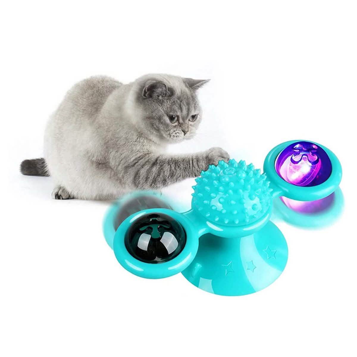 Interactive Massage Scratching Tickle Toy With Catnip And Led Ball For Indoors Cats
