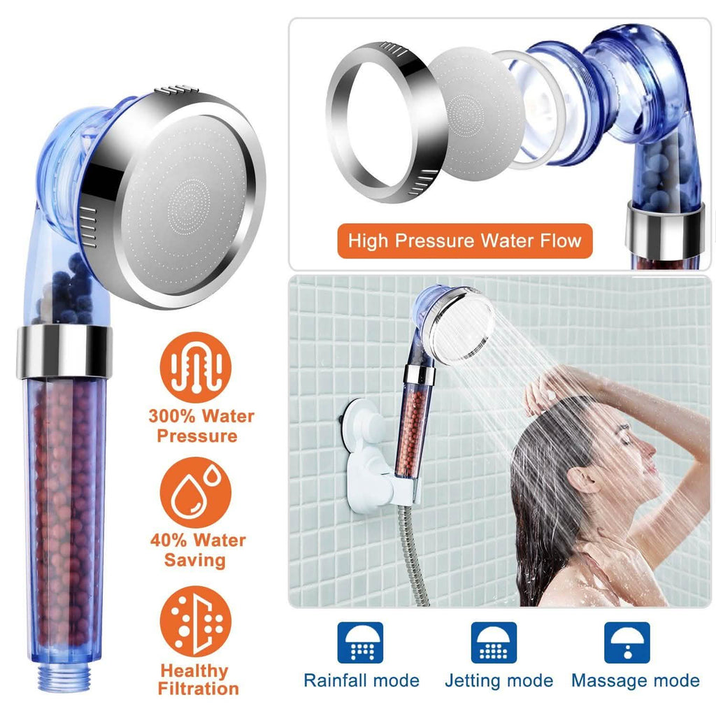 Ionic High Pressure Filter Shower Head