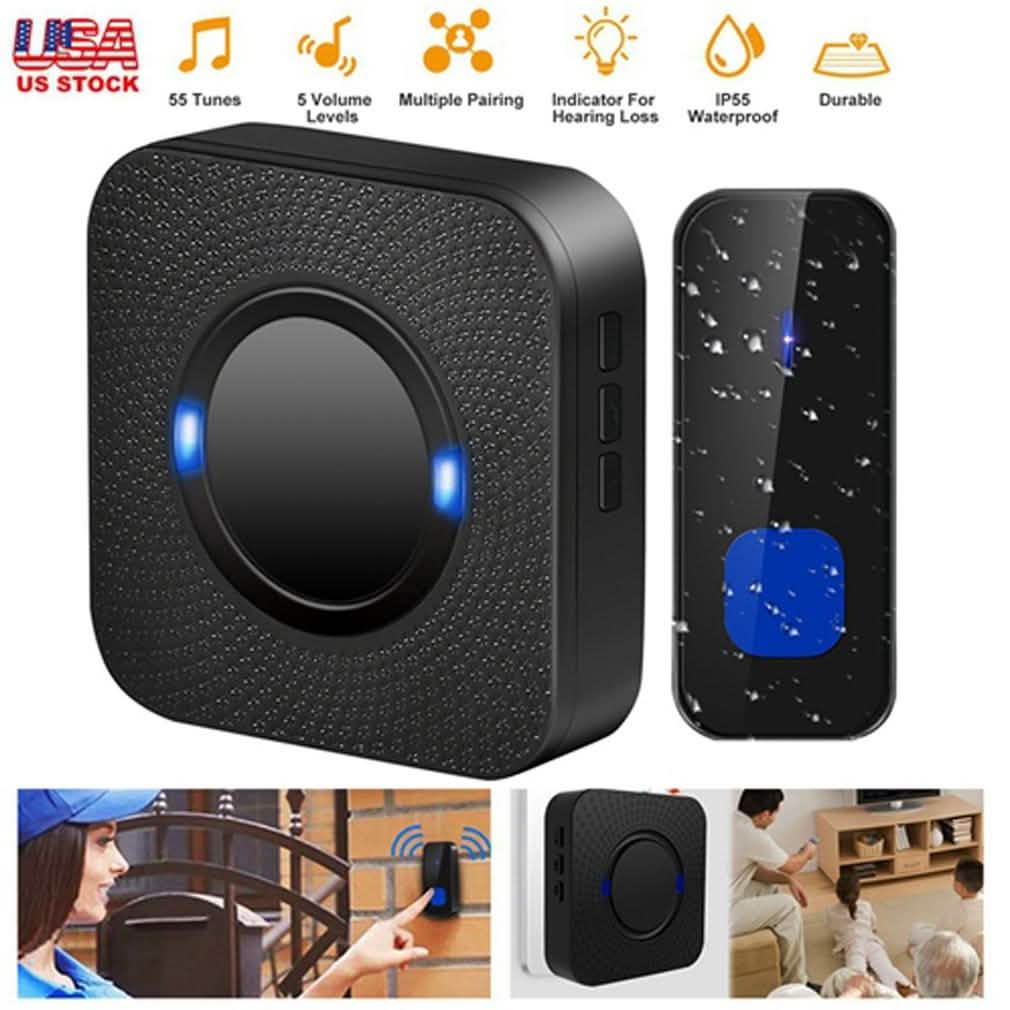 IP55 Waterproof Multi-Melody Wireless Doorbell Rings