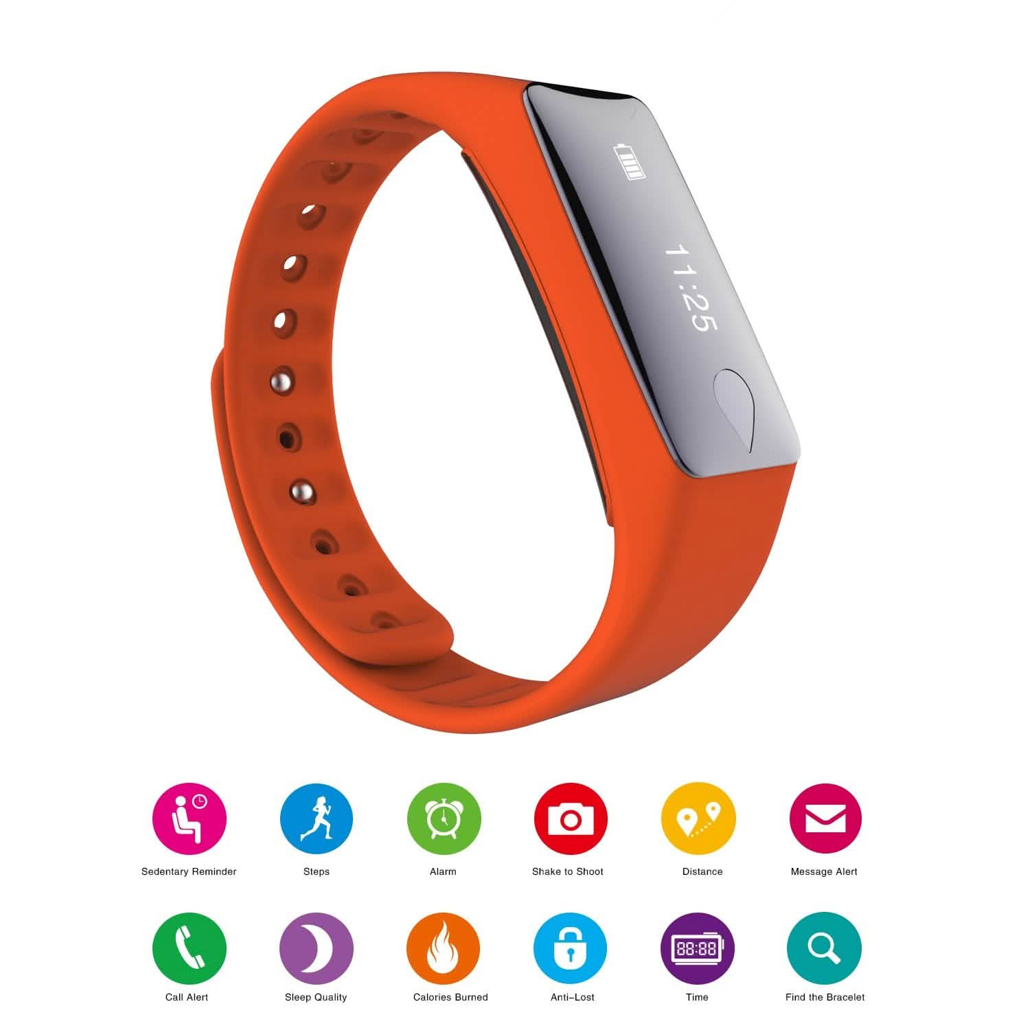 IP67 Fitness Tracker Watch with Heart Rate Monitor and Step Counter
