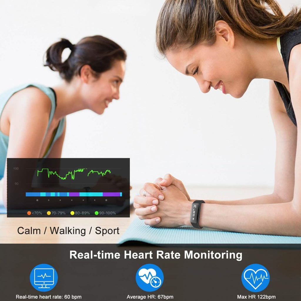 IP67 Fitness Tracker Watch with Heart Rate Monitor and Step Counter