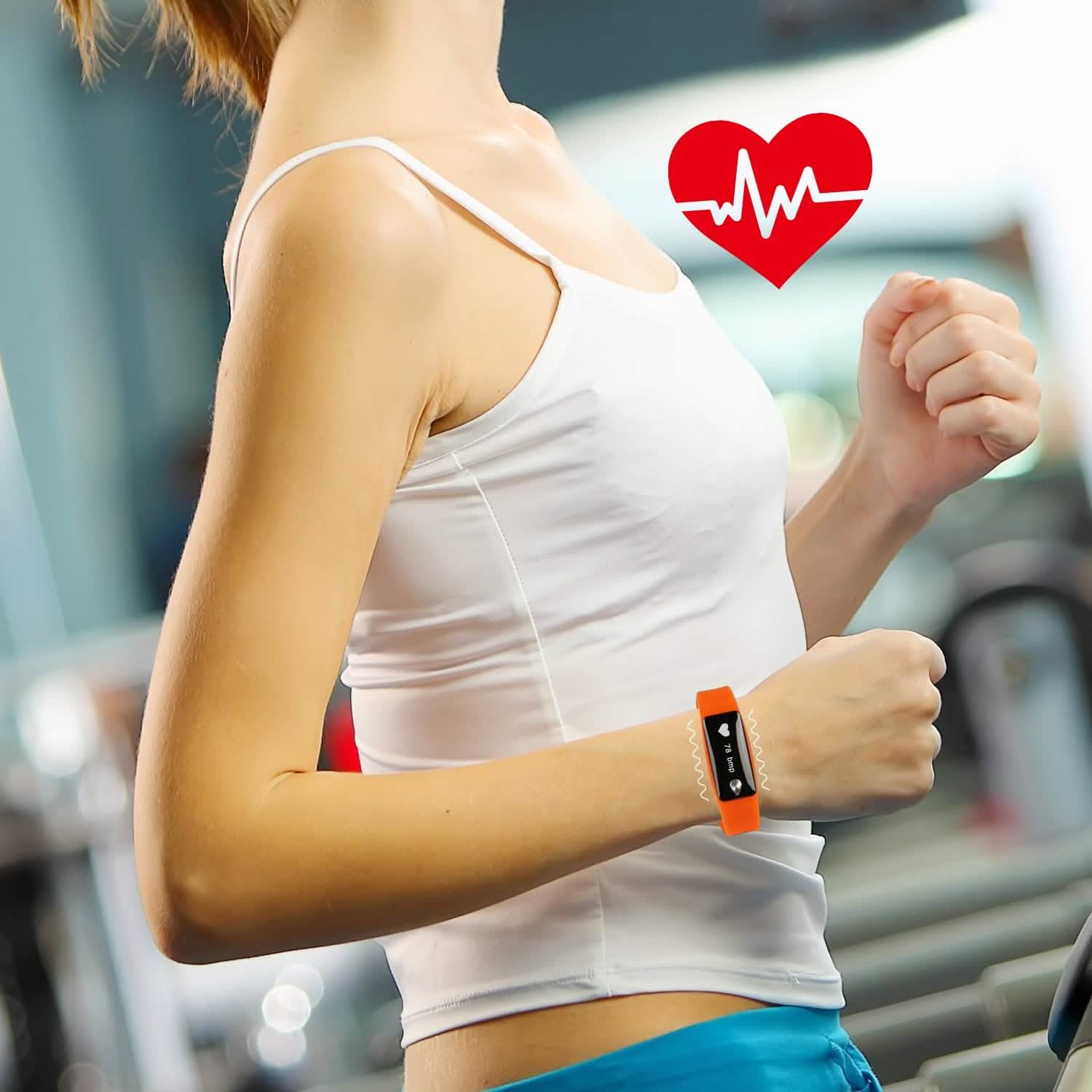 IP67 Fitness Tracker Watch with Heart Rate Monitor and Step Counter