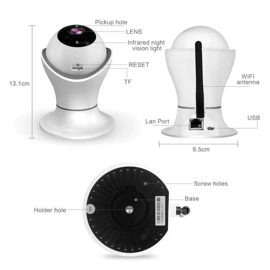 iPM World HD 360 Degree Panoramic View 1080p Wireless IP Camera