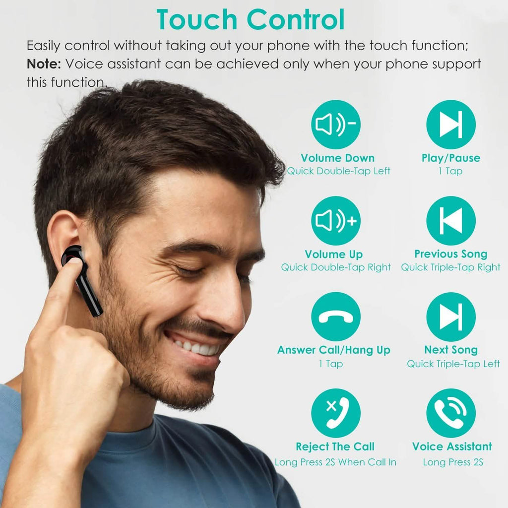 IPX5 Waterproof Wireless 5.0 TWS Earbuds Wireless Headset with Mic
