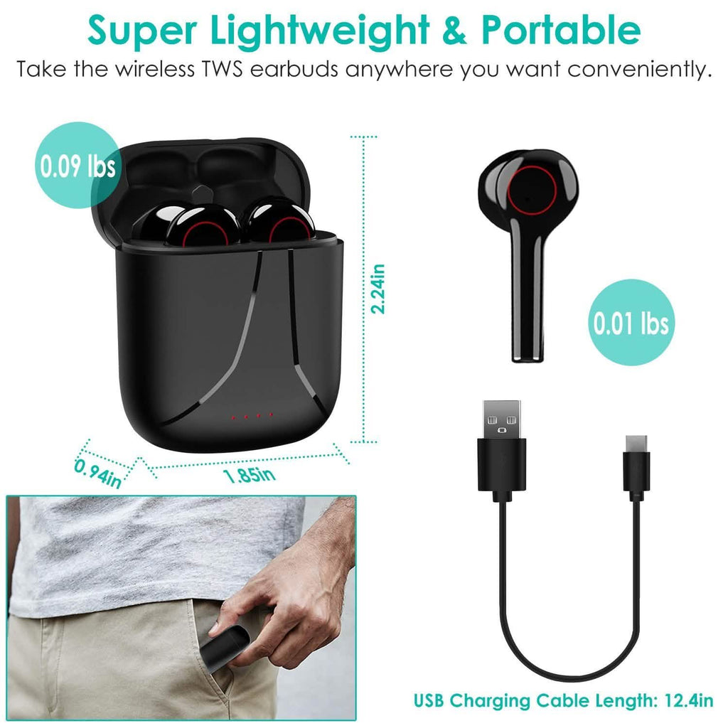 IPX5 Waterproof Wireless 5.0 TWS Earbuds Wireless Headset with Mic