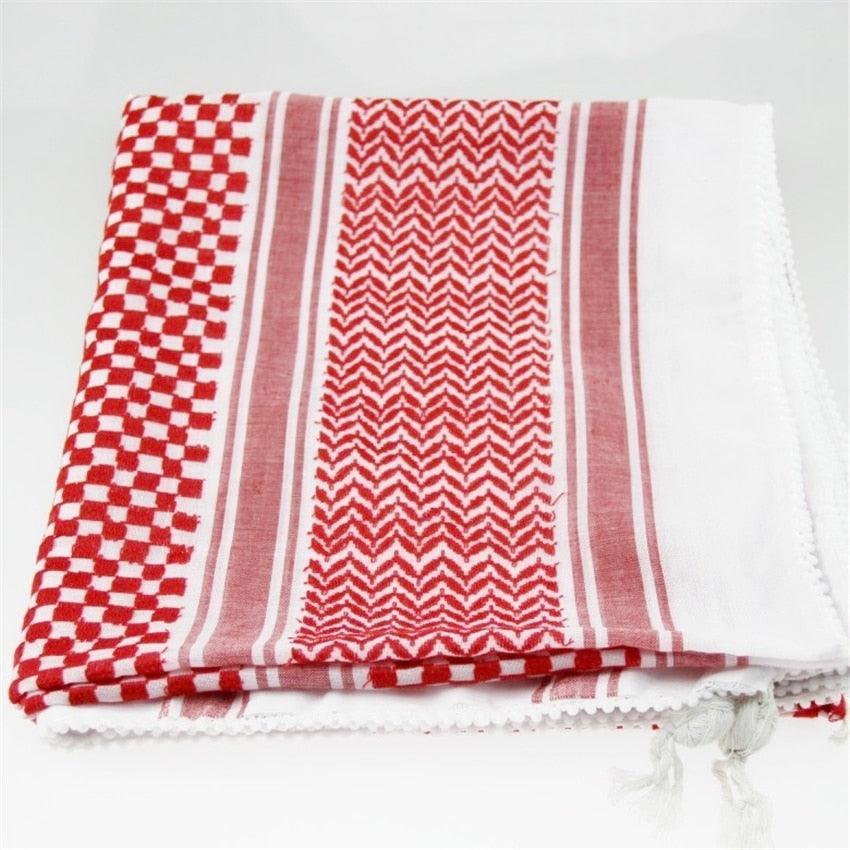 Islamic Men Traditional Costumes Men Plaid Hat Head Scarf Turban Muslim Hijabs Ramadan Pray Caps Unisex Scarves Tassel Desert Arab Keffiyeh Shawl Scarf Military Shemagh Tactical Desert Keffiyeh Head Neck Scarf Arab Wrap with Tassel