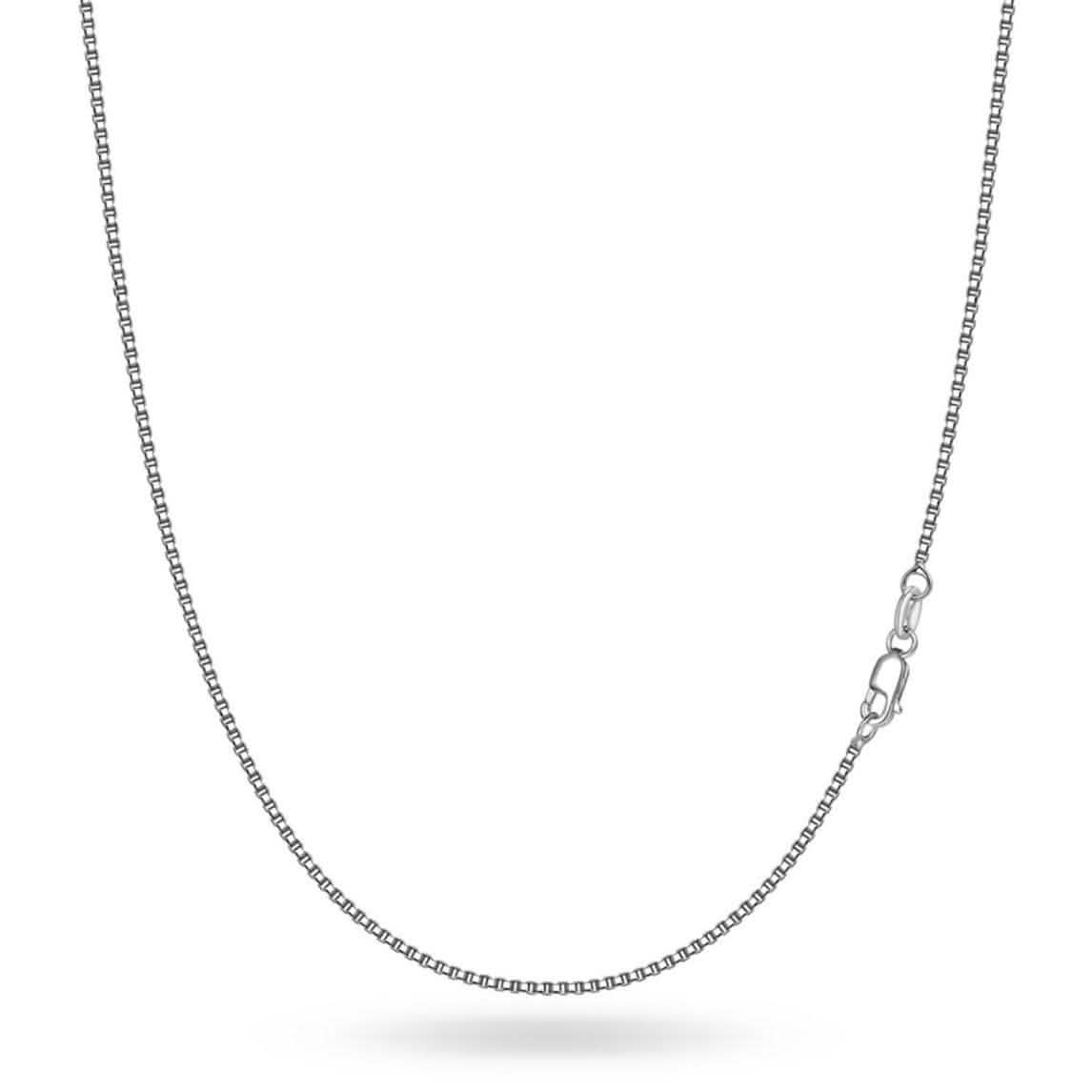 Italian Sterling Silver 1mm Unisex Box Chain Necklace