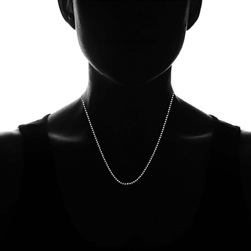 Italian Sterling Silver Diamond Cut Bead Chain Necklace