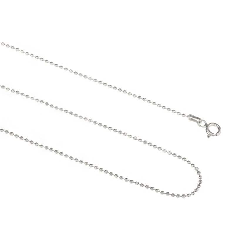 Italian Sterling Silver Diamond Cut Bead Chain Necklace