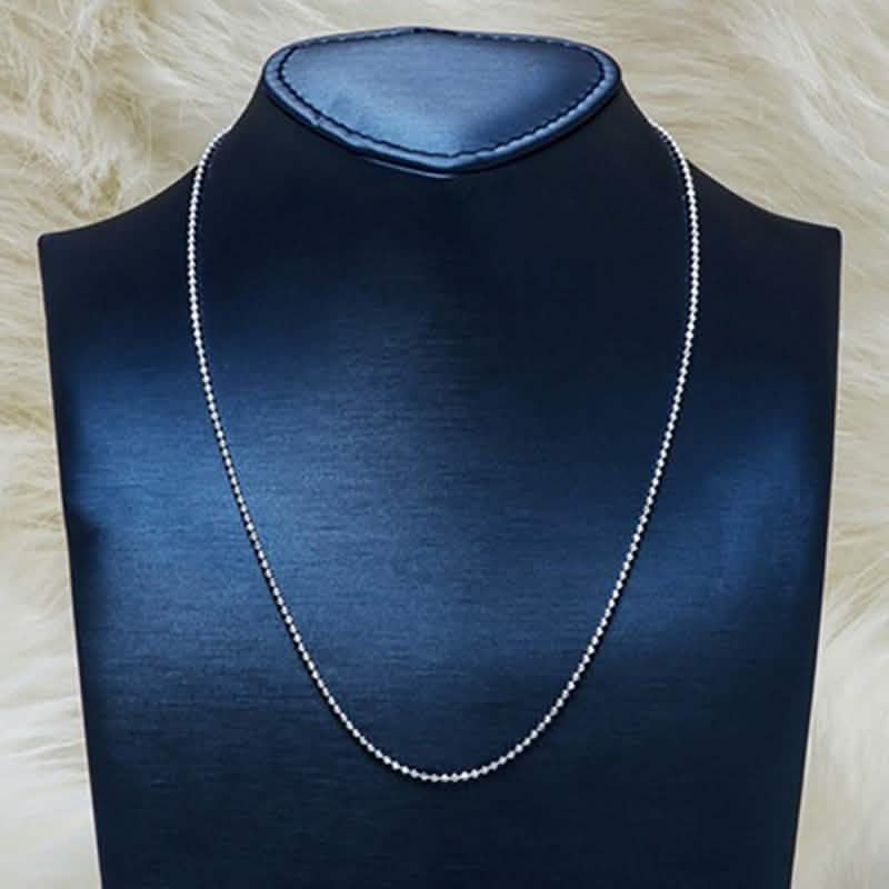 Italian Sterling Silver Diamond Cut Bead Chain Necklace