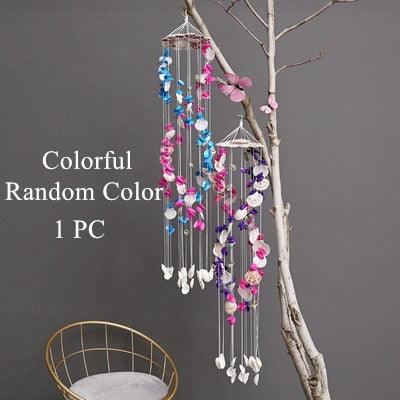 Japanese Wind Chimes Bells Hanging Ornaments Mobile Portable Waterproof Outdoor Wind-chime Mediterranean Style Home Garden Yard Decoration Natural Shell Wind Chimes Birthday Gifts