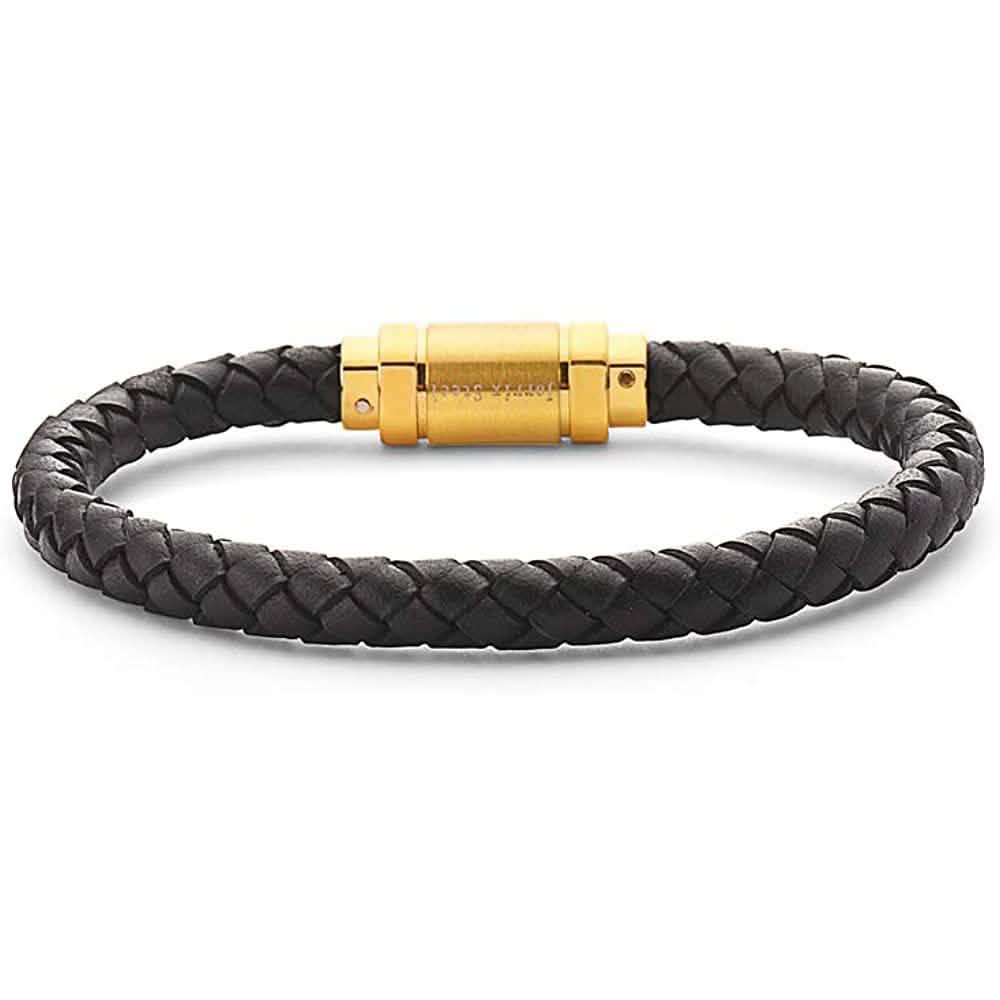 Jarrix Steel Men's Bracelet Leather Stainless Steel Magnetic Closure