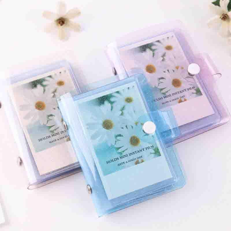 Jelly Color Photo Album for Mini Card Photo Sticker Album Mini Photo Album Transparent Glitter Card Holder Gifts For Valentine Gifts for Friends