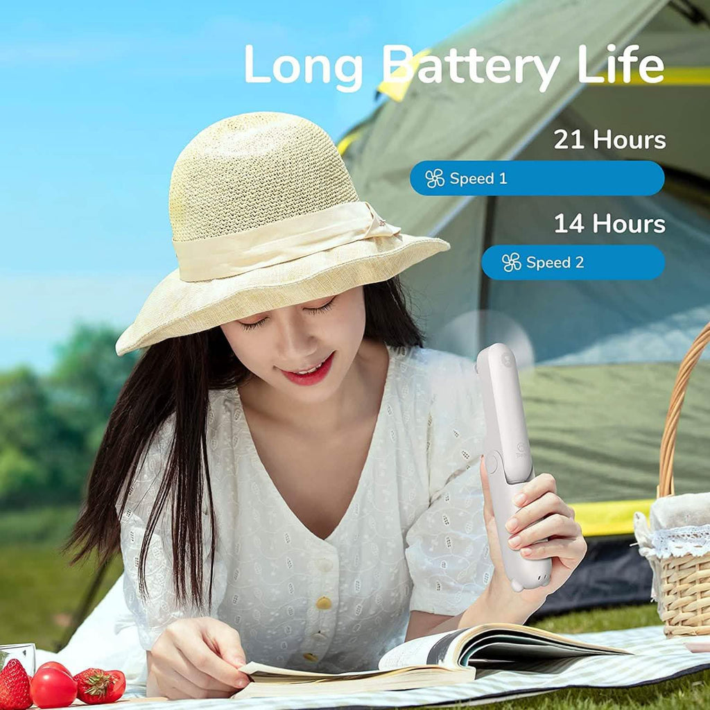 JISULIFE 3-in-1 Portable Small Pocket Fan with Power Bank