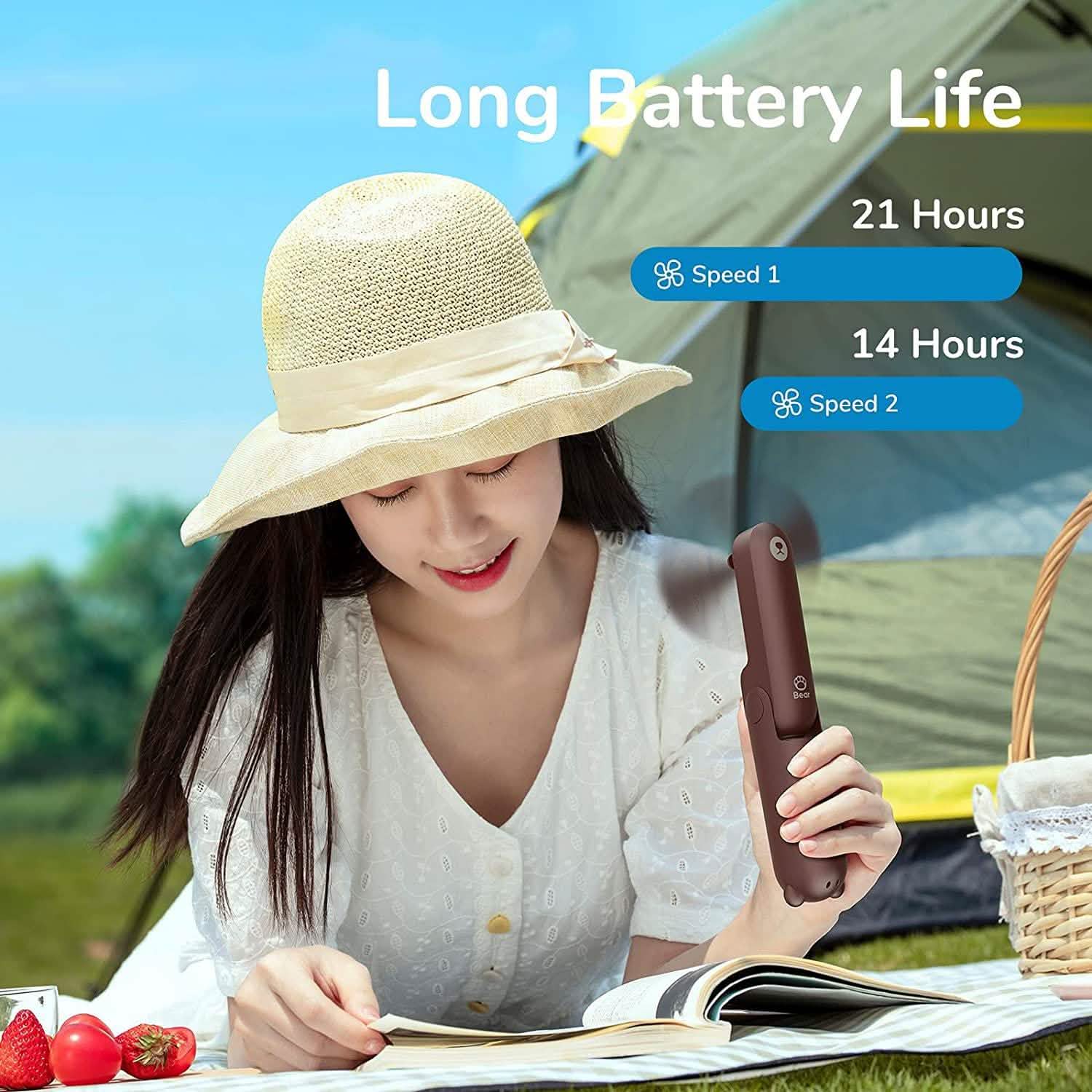 JISULIFE 3-in-1 Portable Small Pocket Fan with Power Bank