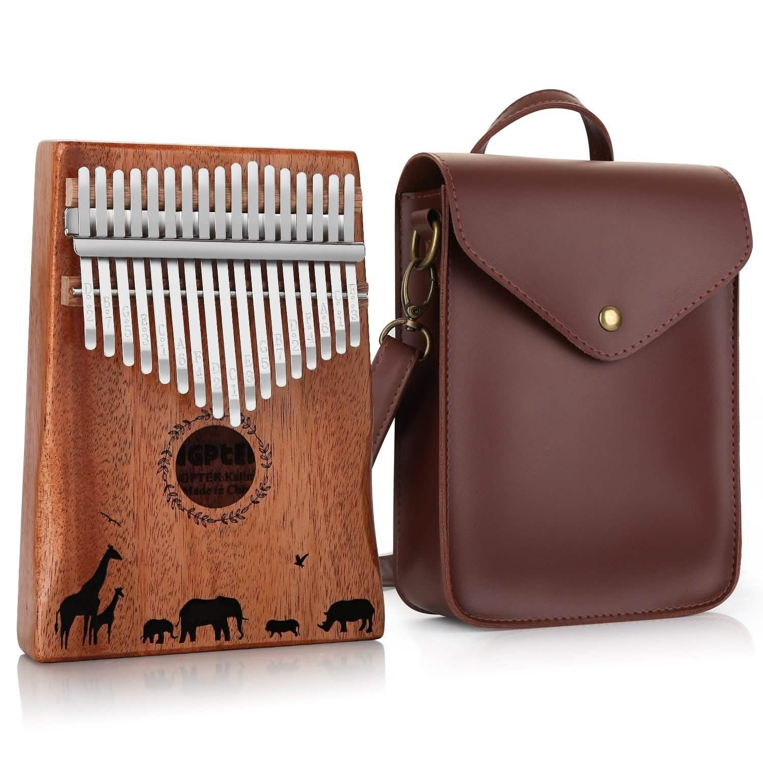 Kalimba 17 Keys Thumb Piano with Tuning Hammer and Bag