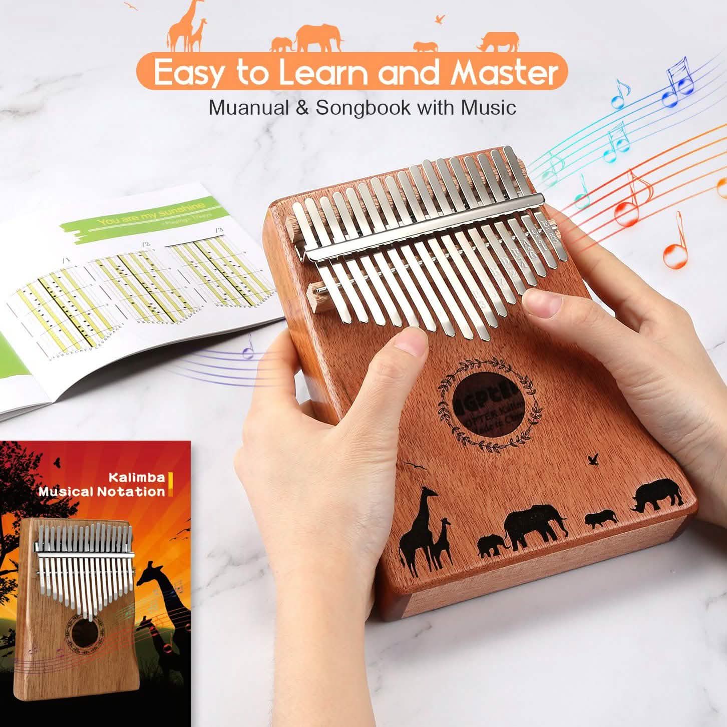 Kalimba 17 Keys Thumb Piano with Tuning Hammer