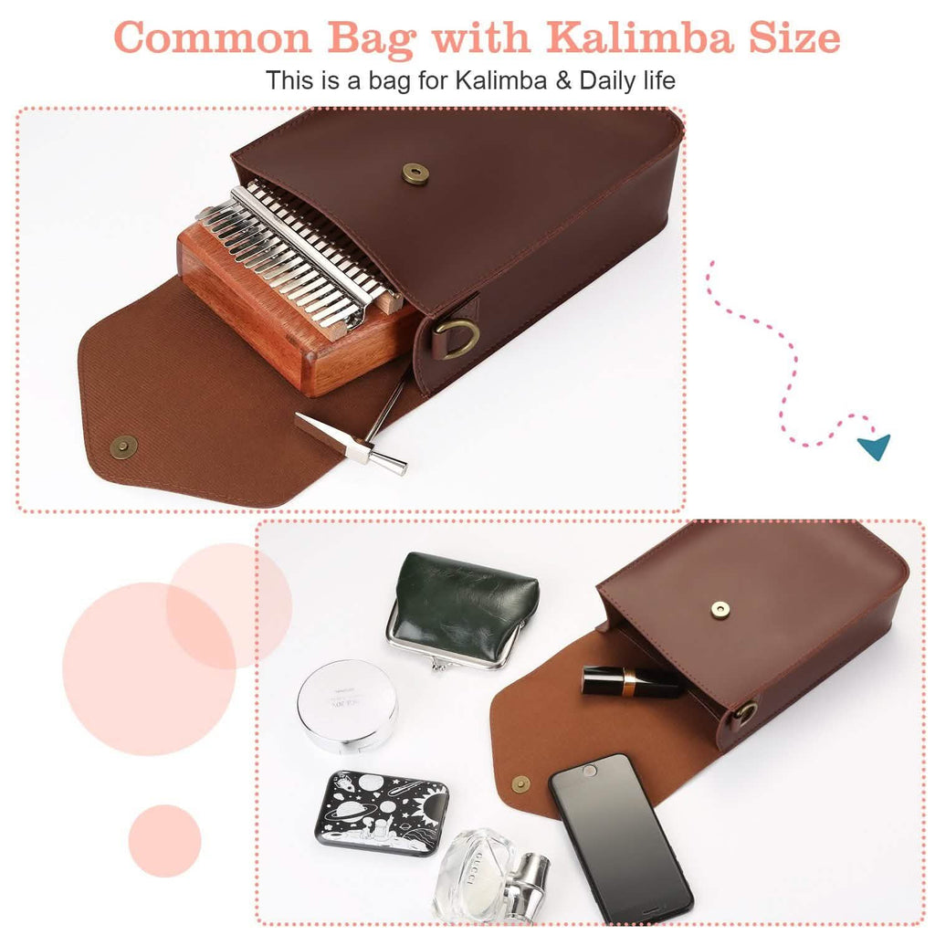 Kalimba Case Thumb Piano Flannelette Bag with Adjustable Strap