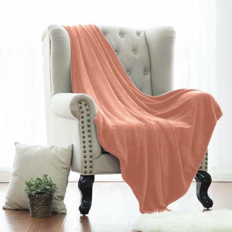 Kathy Ireland Flannel Solid Microplush Bed Blankets