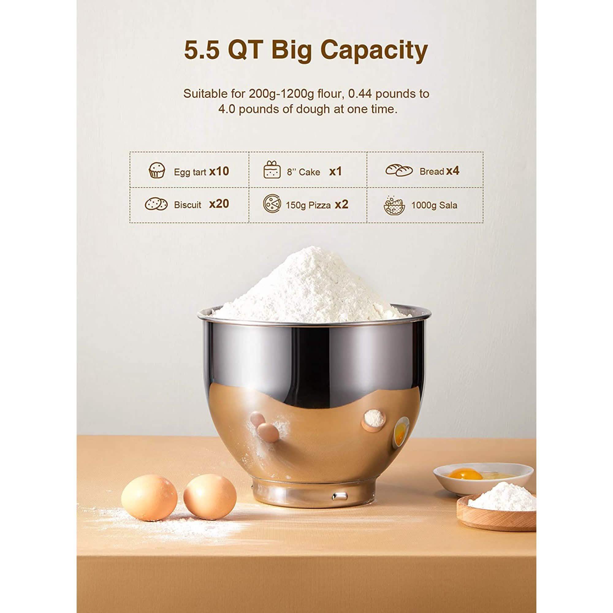 Kealive Stand Mixer - Electric Food Mixer Kitchen with 5.5QT