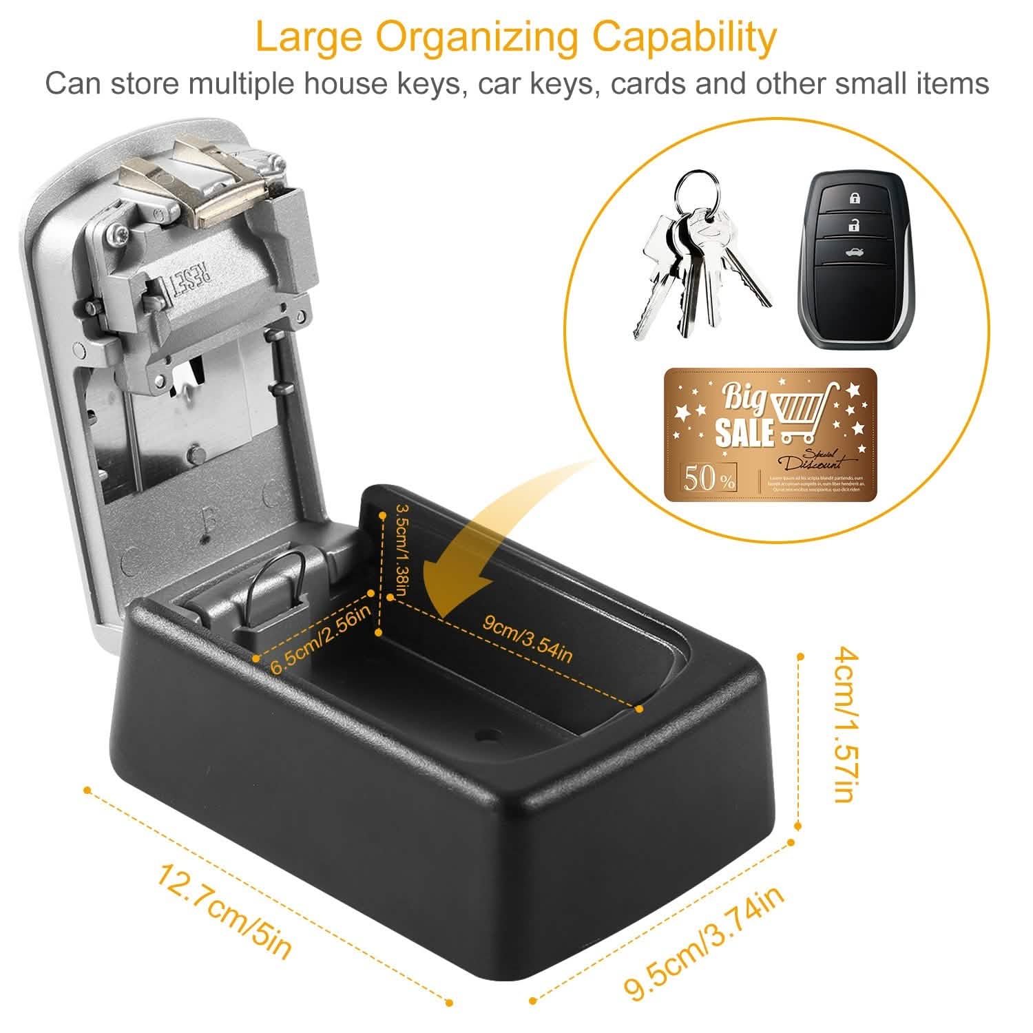 Keys Storage Lock Box with 4 Digits Combination