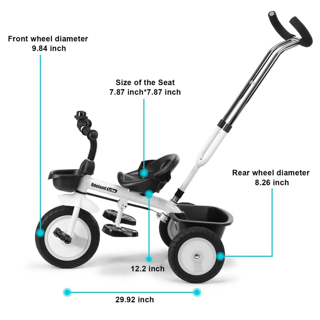 Kid Tricycle Stroller With Retractable Push Handle