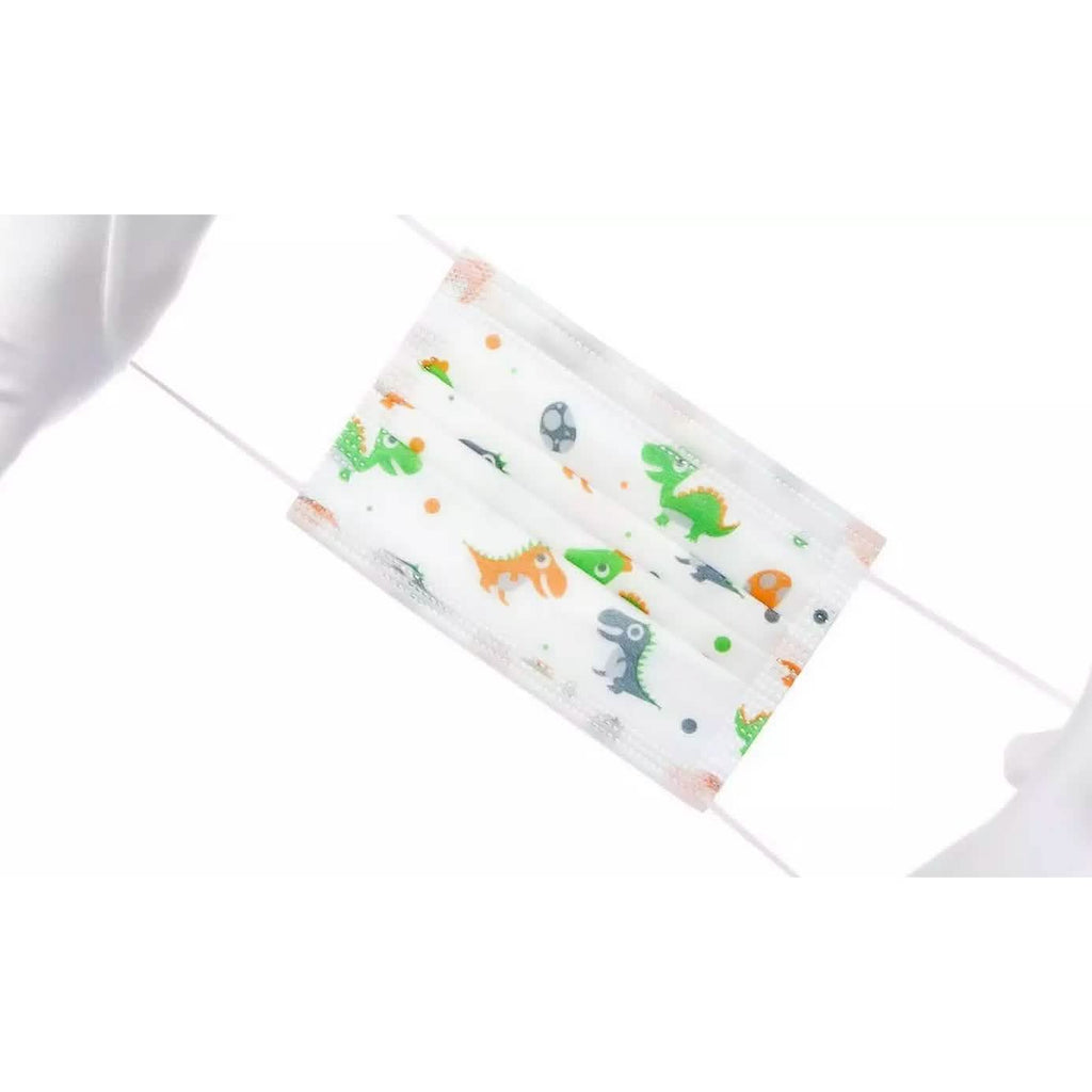 Kids 3-Ply Disposable Dinosaur Face Masks
