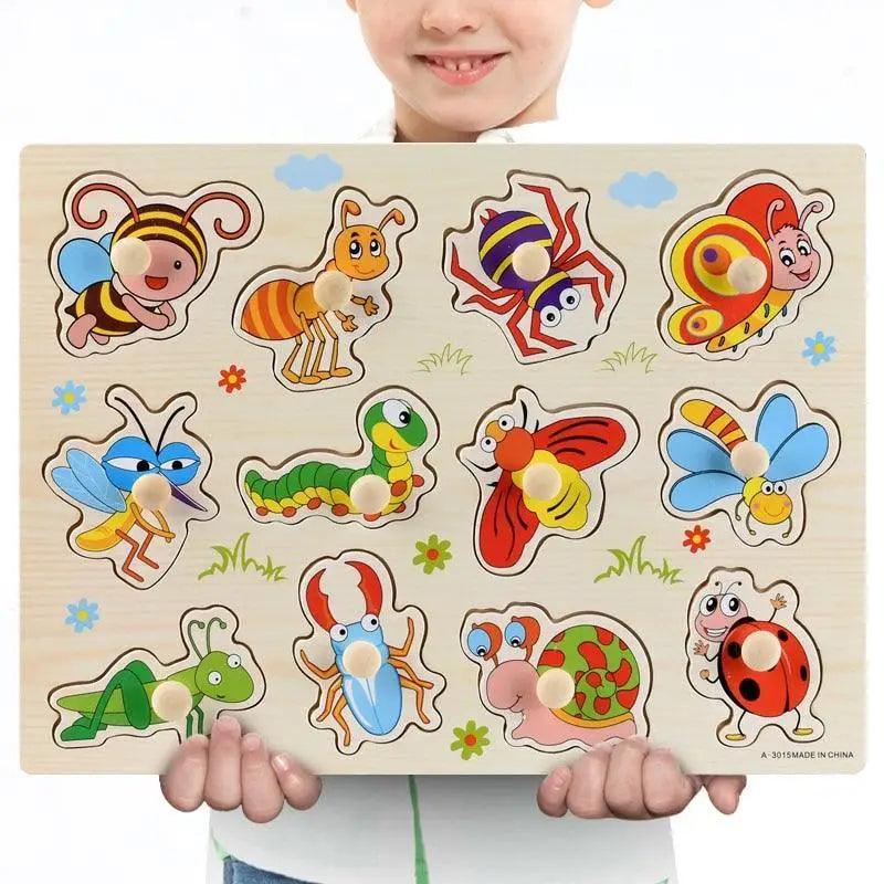 Kids 3D Puzzle Wooden Toys Colorful Geometry Shape Cognition Wood Puzzle Children Early Learning Educational Montessori Toys