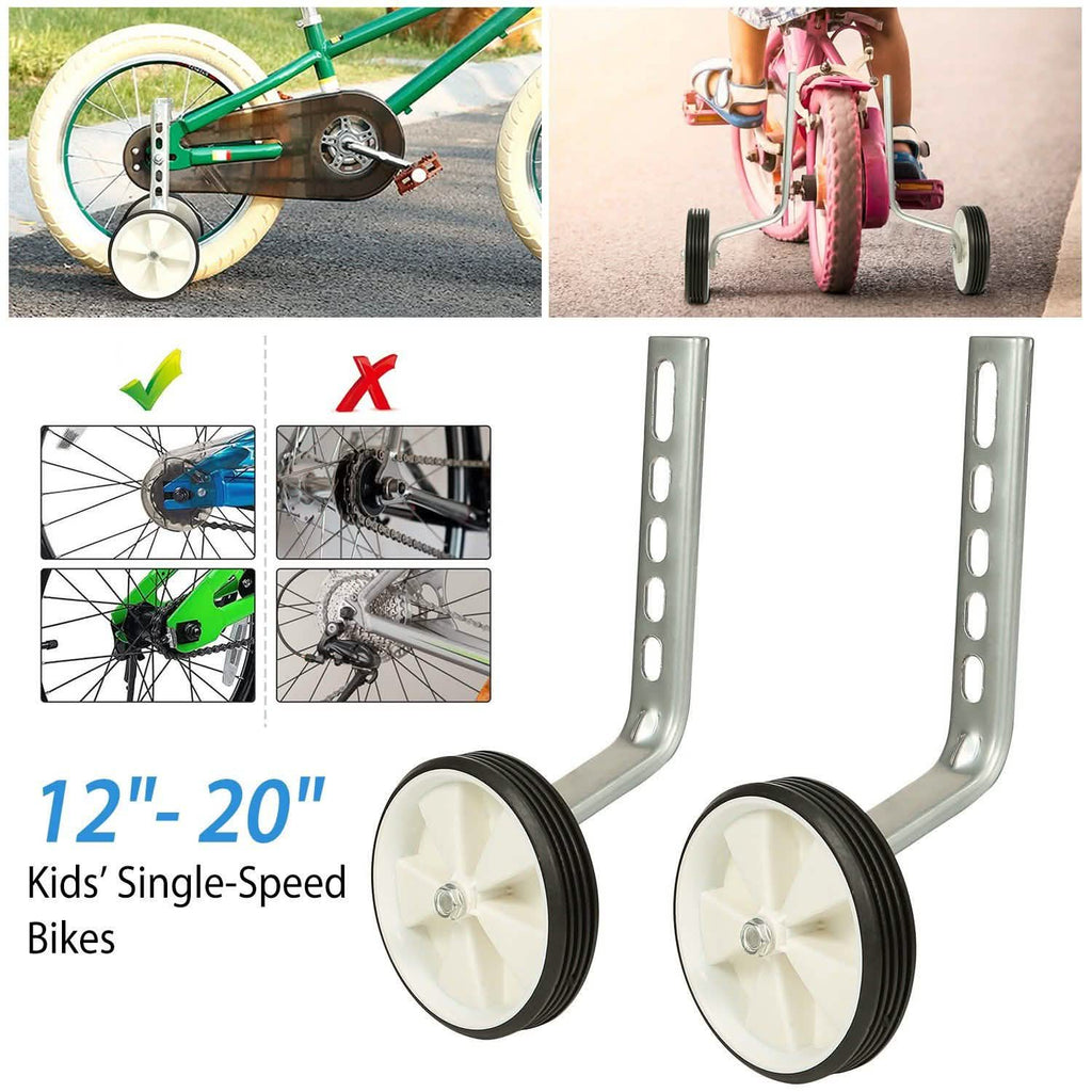Kids Bicycle Training Wheels Adjustable for 12"-20" Bike