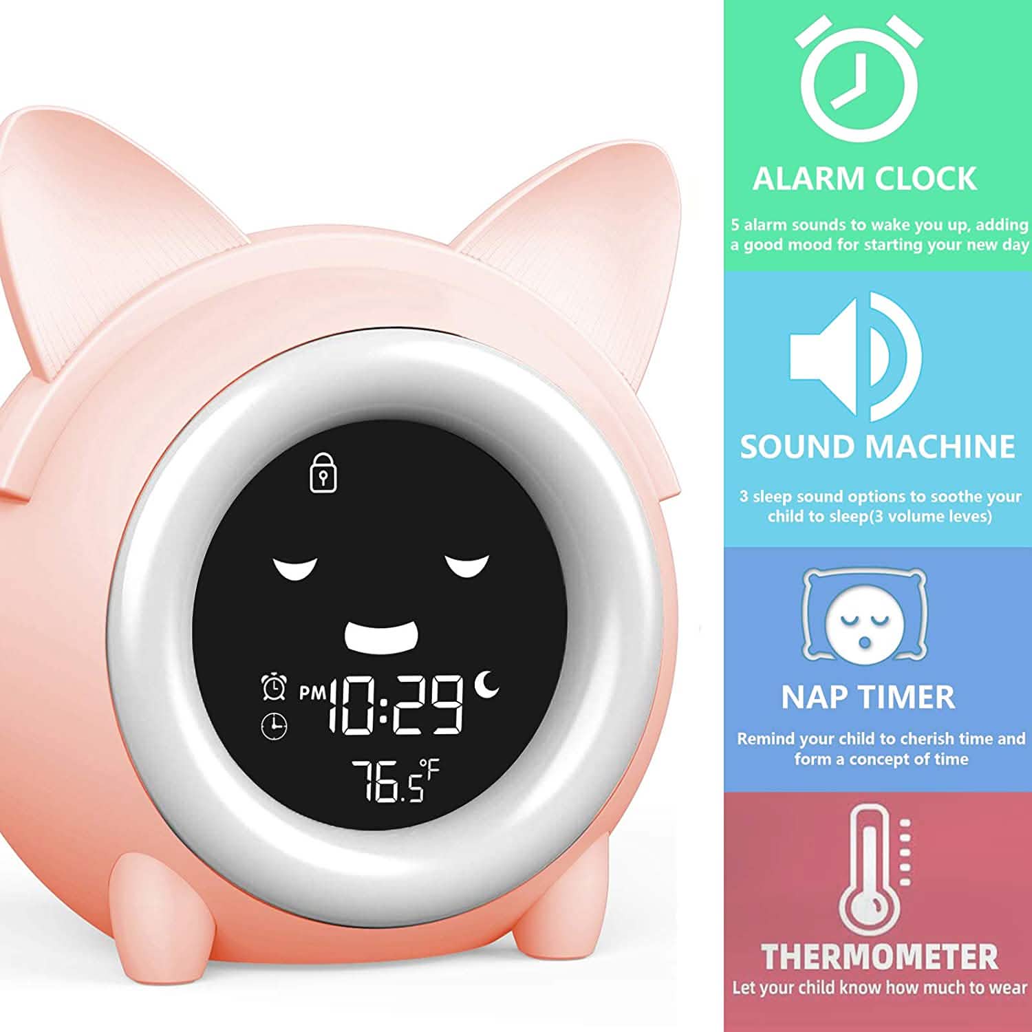 Kids Digital Alarm Clock with Night Light