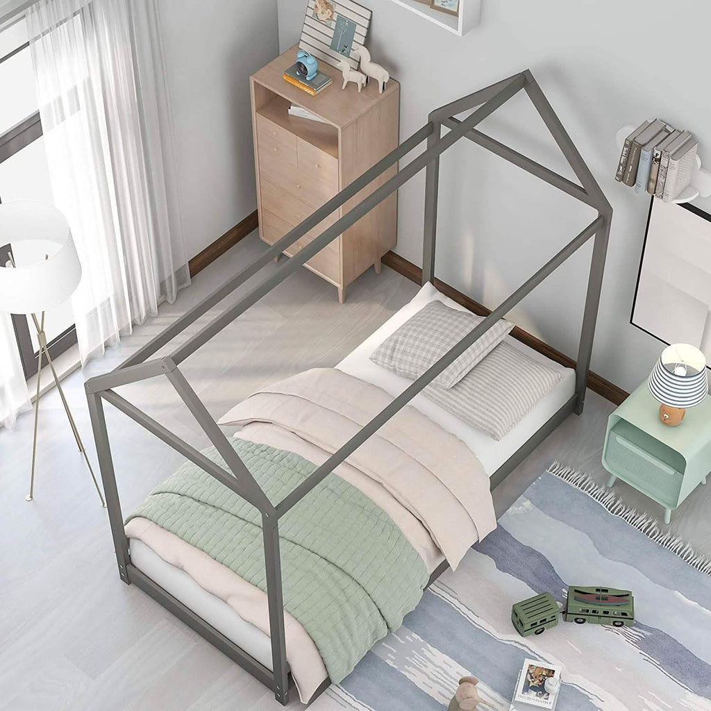 Kids House Bed Frame Twin Floor Bed