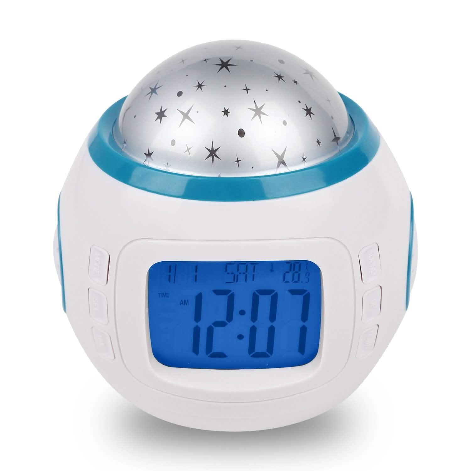 Kids Music Star Sky LED Projection Lamp Digital Alarm Clock