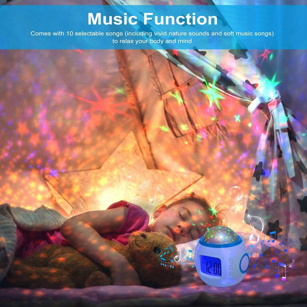 Kids Music Star Sky LED Projection Lamp Digital Alarm Clock