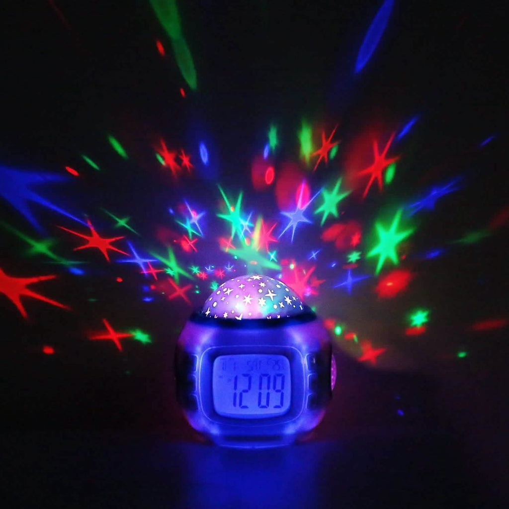 Kids Music Star Sky LED Projection Lamp Digital Alarm Clock