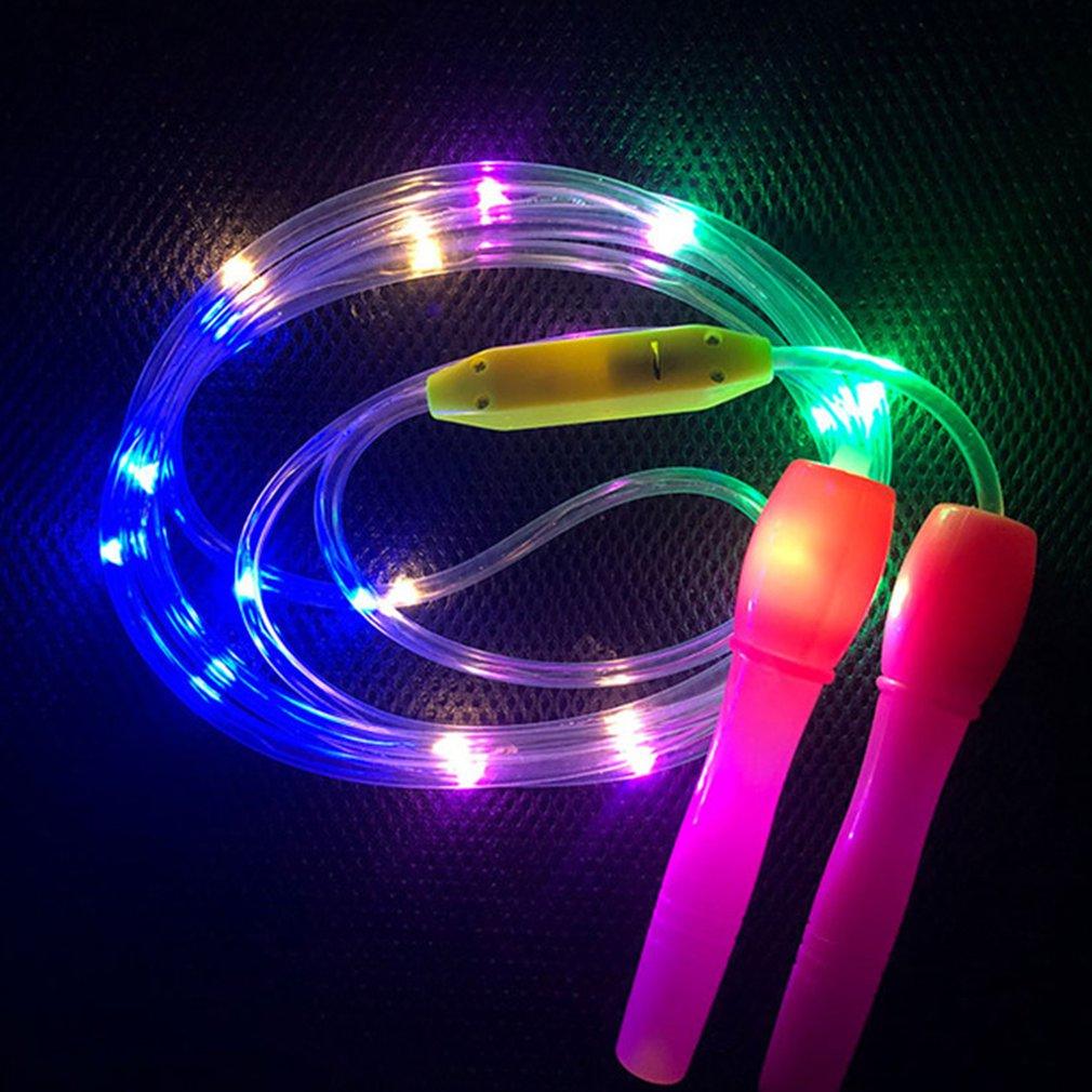 Kids Skipping Rope Neutral Plastic Colorful Flash Jump Rope Sports Led Light Skipping Rope LED Light Up Adult Kids Jump Skipping Rope Fitness Comfortable Grip Jump Rope For Kids