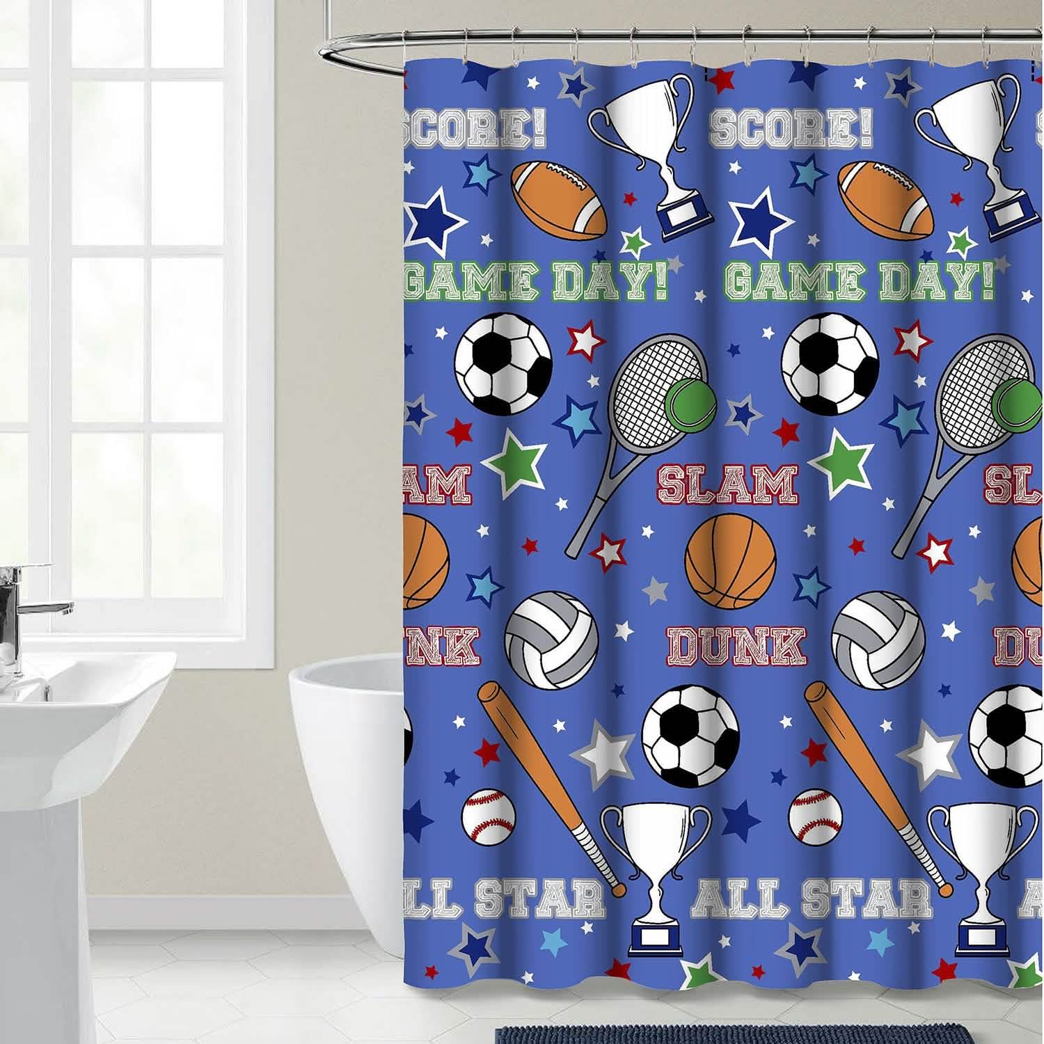 Kidz Mix Game Day Shower Curtain