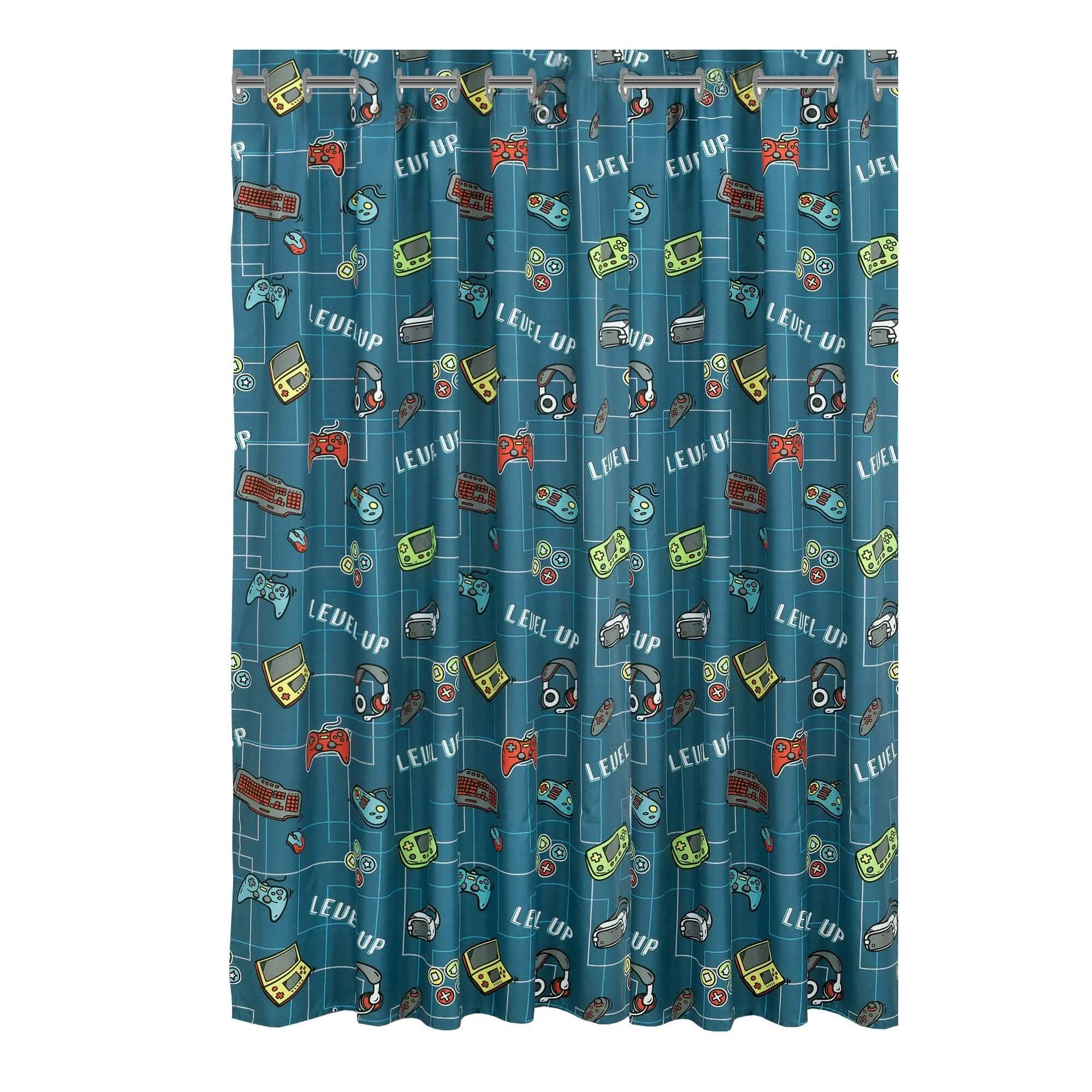 Kidz Mix Level Up Glow-in-the-Dark Shower Curtain