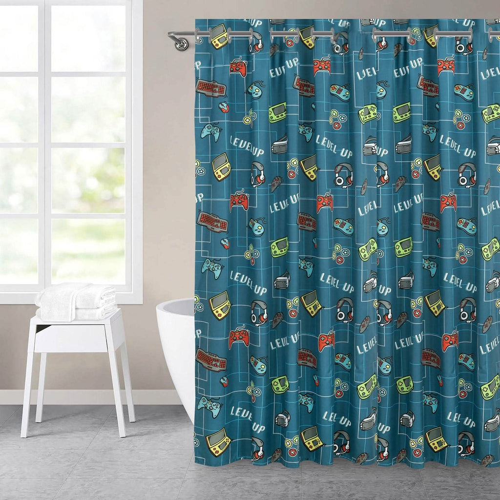 Kidz Mix Level Up Glow-in-the-Dark Shower Curtain