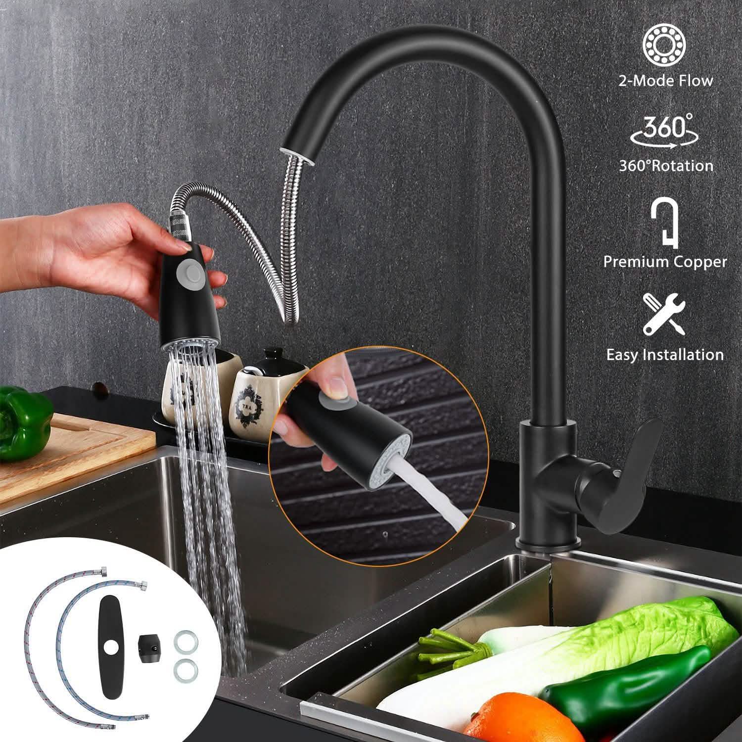 Kitchen Faucet Single Handle with Hot and Cold Control